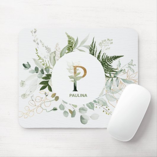Elegantes Monogramm Letter P-Maus-Pad Mousepad (Mit Mouse)