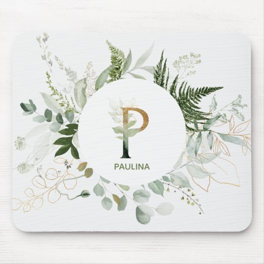Elegantes Monogramm Letter P-Maus-Pad Mousepad (Vorne)