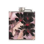 Elegantes Monogramm lila Blumen Flachmann (Rückseite)