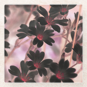 Elegantes Monogramm lila Blumen Glasuntersetzer