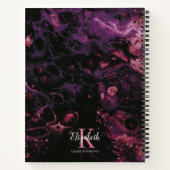 Elegantes Monogramm Lila Skript Notizblock (Rückseite)