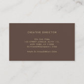 Elegantes Monogramm-Logo braun professionell Visitenkarte (Rückseite)