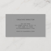 Elegantes Monogramm-Logo grau professionell Visitenkarte (Rückseite)
