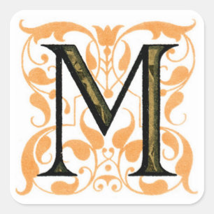 Elegantes Monogramm 'M' - Aufkleber