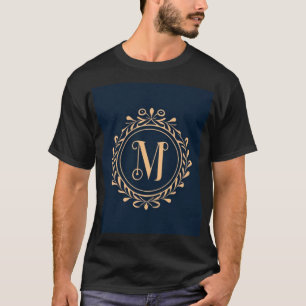 Elegantes Monogramm "M"-Design T-Shirt