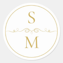 Elegantes Monogramm-Minimal-Hochzeitsumschlagsiege