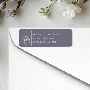 Elegantes Monogramm minimalist düster grau Antwort