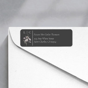 Elegantes Monogramm minimalist grau RSVP Adresse