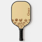 Elegantes Monogramm - Minimalistische Wildblume Pickleball Schläger (Vorderseite)