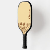 Elegantes Monogramm - Minimalistische Wildblume Pickleball Schläger (Links)