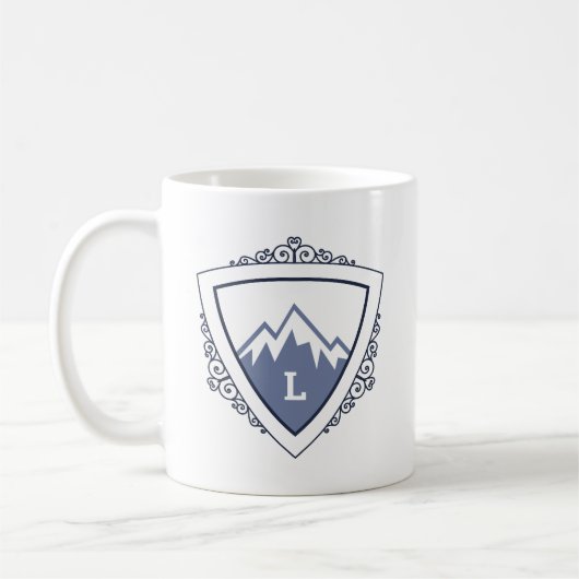 Elegantes Monogramm mit Bergkamm Kaffeetasse (Links)