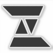 Elegantes Monogramm mit dem Buchstaben Z. Aufkleber (Vorderseite)