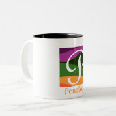 Elegantes Monogramm mit geometrischem Design Zweifarbige Tasse (Vorderseite Links)