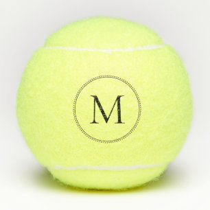 Elegantes Monogramm mit gepunkteter Umrandung Tennisbälle