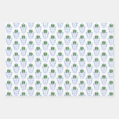 Elegantes Monogramm mit grünem Bow Weihnachten Geschenkpapier Set (Vorderseite 3)