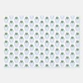 Elegantes Monogramm mit grünem Bow Weihnachten Geschenkpapier Set (Vorderseite 2)