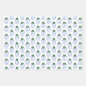 Elegantes Monogramm mit grünem Bow Weihnachten Geschenkpapier Set (Vorderseite)