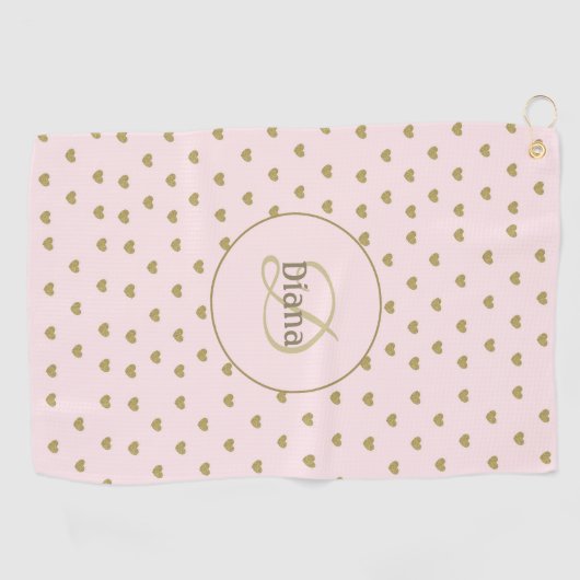 Elegantes Monogramm mit modernen rosa Blush-Rosa-I Golfhandtuch (Horizontal)