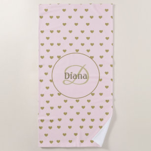 Elegantes Monogramm mit modernen rosa Blush-Rosa-I Strandtuch