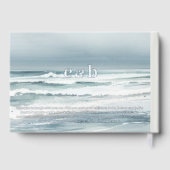 Elegantes Monogramm mit Vows Coastal Wedding Gästebuch (Rückseite)