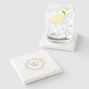 Elegantes Monogramm Modern Klassisch Kupferröte Steinuntersetzer