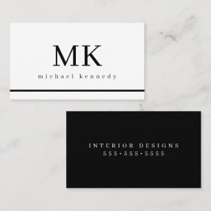 Elegantes Monogramm Modern Minimalistisch Visitenkarte