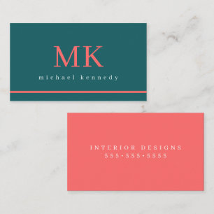Elegantes Monogramm Modern Minimalistisch Visitenkarte