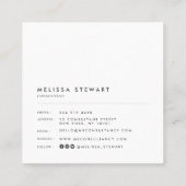 Elegantes Monogramm, modern silbergrau, beruflich Quadratische Visitenkarte (Rückseite)