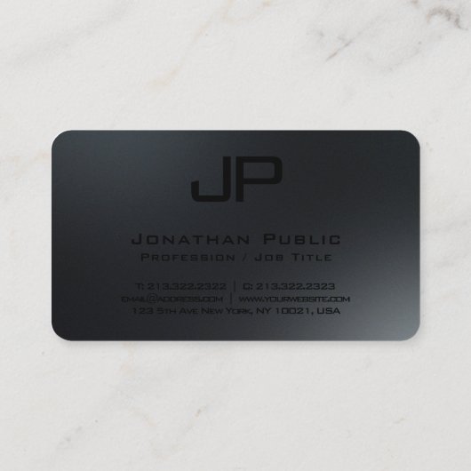 Elegantes Monogramm moderner Minimalistischer Vorl Visitenkarte (Rückseite)