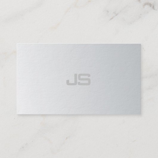 Elegantes Monogramm-moderner silberner Visitenkarte (Rückseite)