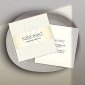 Elegantes Monogramm Modernes Gold Stripe Square Quadratische Visitenkarte