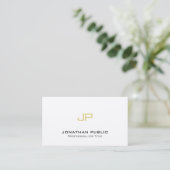 Elegantes Monogramm-modernes Golderstklassiger Visitenkarte (Stehend Vorderseite)