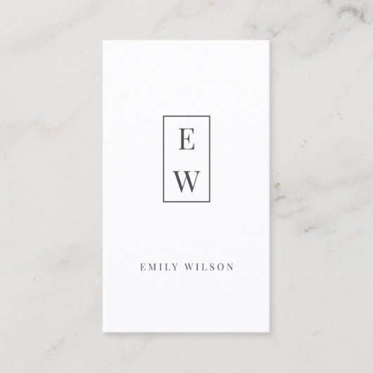 Elegantes Monogramm Modernes Minimalistisches Beru Visitenkarte (Vorderseite)