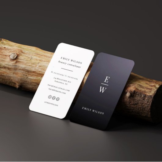 Elegantes Monogramm Modernes Minimalistisches Beru Visitenkarte