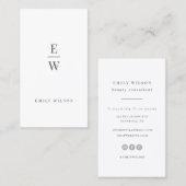 Elegantes Monogramm Modernes Minimalistisches Beru Visitenkarte (Vorne/Hinten)