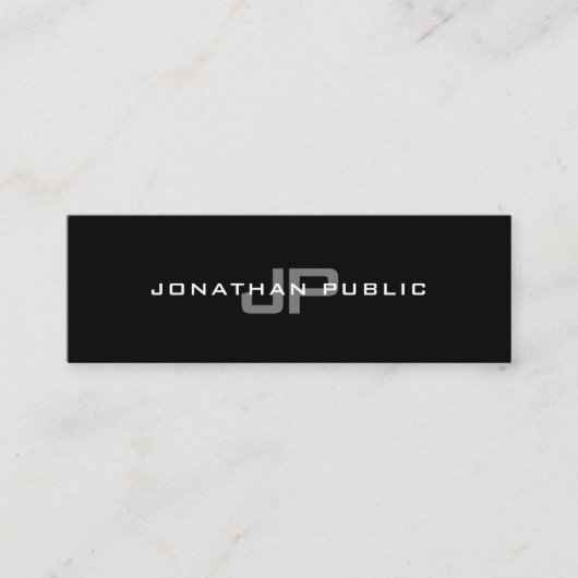 Elegantes Monogramm Modernes, Minimalistisches Sch Mini Visitenkarte (Vorderseite)