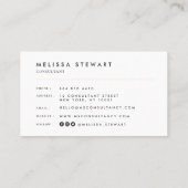 Elegantes Monogramm modernes Rosa beruflich Visitenkarte (Rückseite)