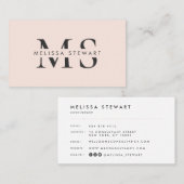 Elegantes Monogramm modernes Rosa beruflich Visitenkarte (Vorne/Hinten)