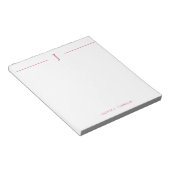 Elegantes Monogramm Modernes Rosa Weißes Notepad Notizblock (angewinkelt)