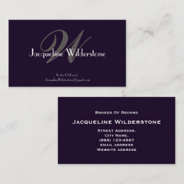 Elegantes Monogramm + Name Berufliches reales Anwe Visitenkarte