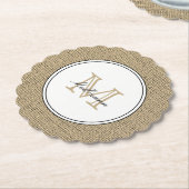 Elegantes Monogramm Name Landhausstil Jute Untersetzer (angewinkelt)