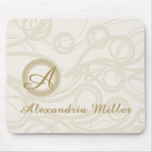 Elegantes Monogramm Name Linen Swirl Muster