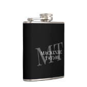 Elegantes Monogramm Name Personalisierter Text Flachmann (Rechts)