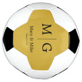 Elegantes Monogramm-Paar-Name Metallicgold Fußball (Gedreht)