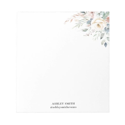 Elegantes Monogramm-Papier Notizblock (Vorderseite)