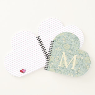 Elegantes Monogramm Pastellgrün Jasmin Floral Notizblock
