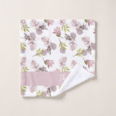 Elegantes monogramm-Pinsel feminines rosa Muster Badhandtuch Set (Waschlappen)
