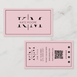 Elegantes Monogramm Professional Pink Modern Visitenkarte