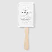 Elegantes Monogramm-Programm für Schwarz-Weiß-Kall Fächer (Vorderseite)