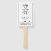 Elegantes Monogramm-Programm für Schwarz-Weiß-Kall Fächer (Rückseite)